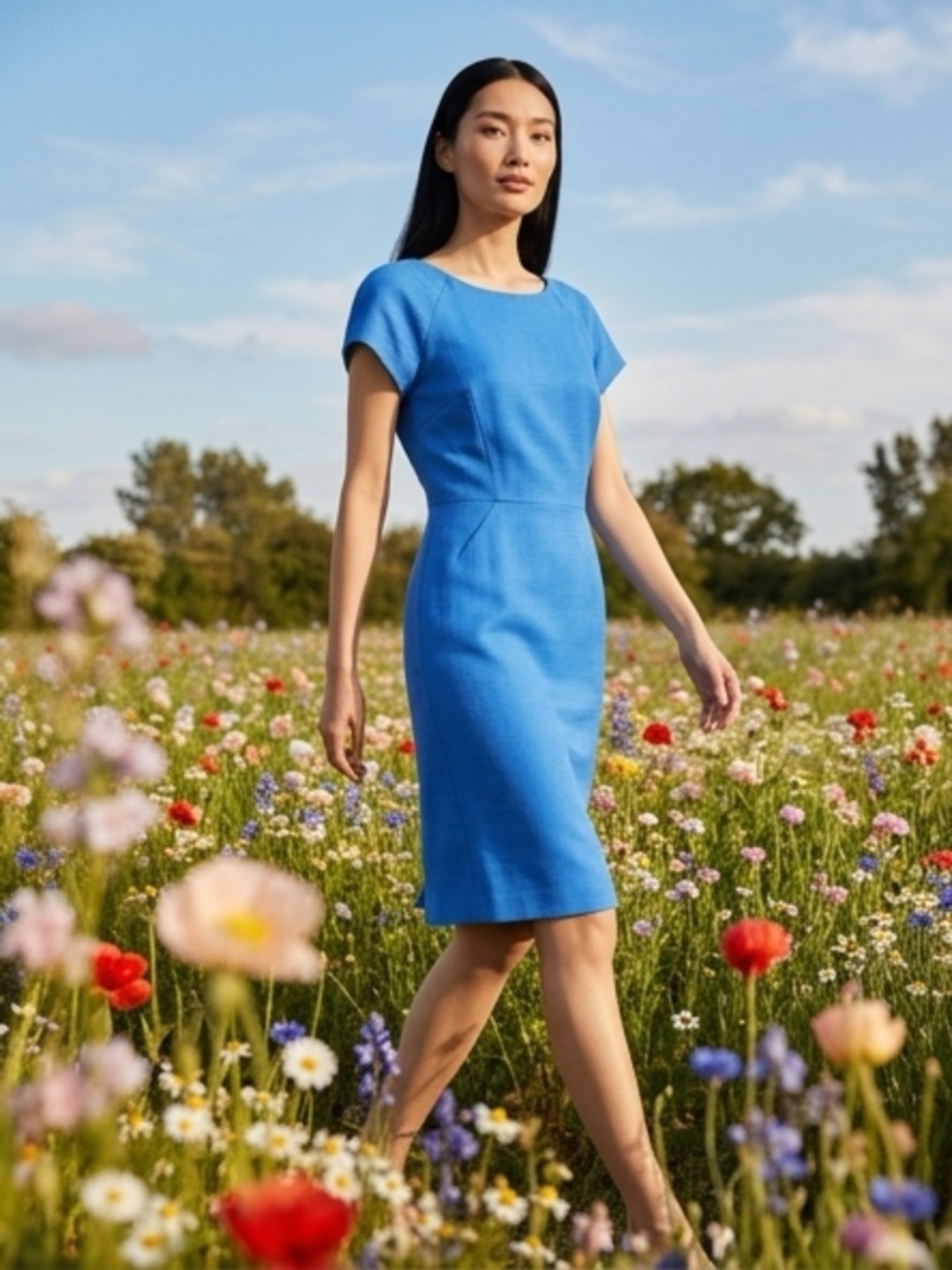 NWT J.Crew Basketweave Sheath Dress Cap Sleeves in Vibrant Blue Sz 12